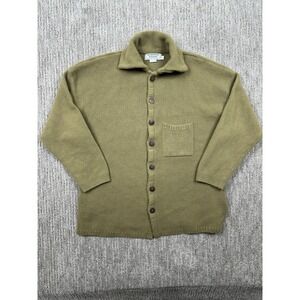 Indigenous Designs Cardigan Sweater Women's Size Small Olive Green Wool